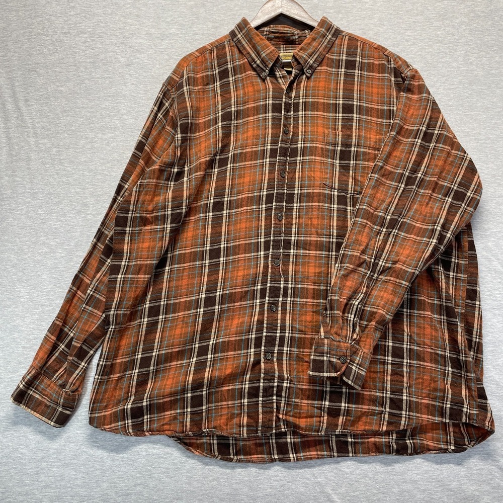 The Foundry Supply Co Flannel Shirt Men 2XLT Multicolor Plaid Cotton Button Down